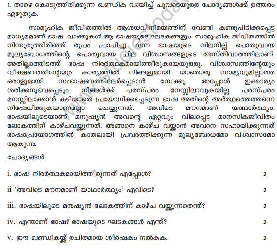 malayalam essay writing format